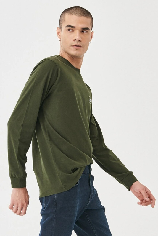 LEE LS PATCH LOGO TEE MĘSKI LONGSLEEVE WASHED BLACK L60RFQON 112140342