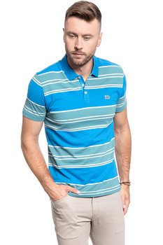 KOSZULKA POLO LEE STRIPED POLO REGULAR FIT DIPPED BLUE L60ZWXLA 112113667