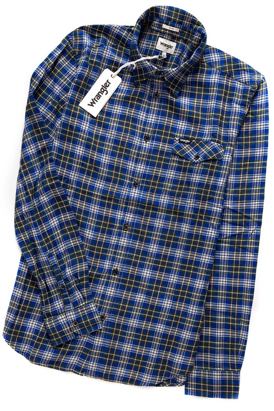 WRANGLER LS 1PKT FLAP SHIRT MAZARINE BLUE W5918T67K 112129712