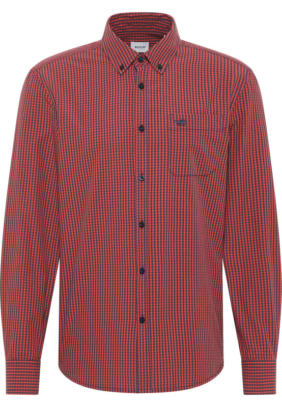 Męska Koszula MUSTANG Chester Gingham Check Orange Navy 1014765 12549
