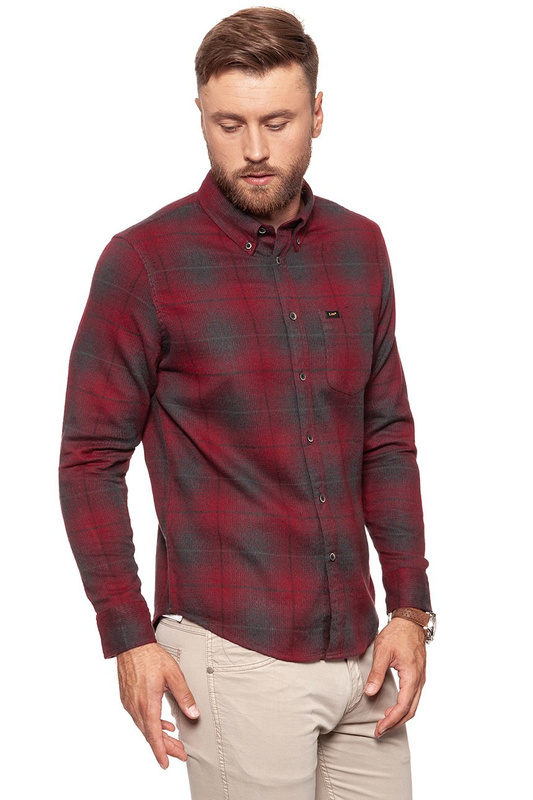 KOSZULA LEE BUTTON DOWN RHUBARB RED L880ZGGB 112123524