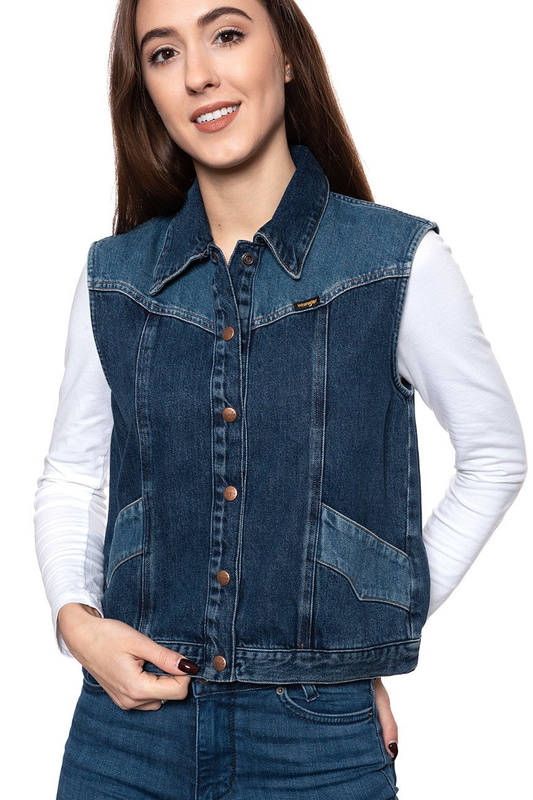 DAMSKA KAMIZELKA WRANGLER WESTERN VEST CANYON NIGHT W428GF929 112128833