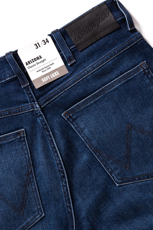 SPODNIE MĘSKIE WRANGLER ARIZONA SPILLED INDIGO W12OMS26B 112126386