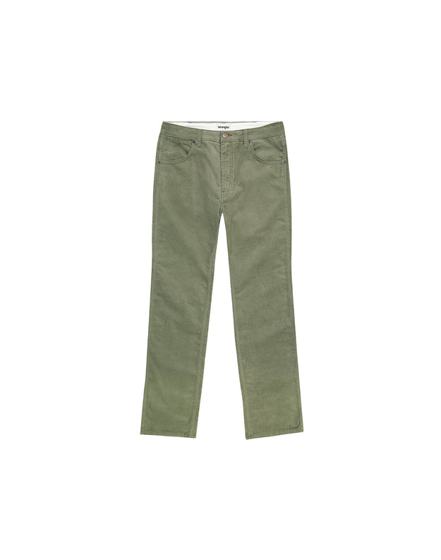 WRANGLER GREENSBORO MĘSKIE SPODNIE MATERIAŁOWE SZTRUKSOWE SZTRUKS DUSTY OLIVE 112356861 W15Q018011