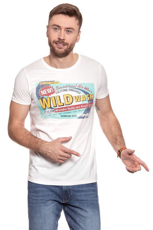 WRANGLER T SHIRT WASH TEE OFFWHITE W7B12FQ02