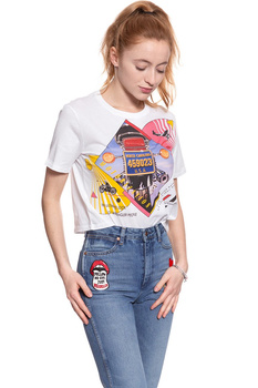 WRANGLER T SHIRT DAMSKI CROP TEE WHITE W7382EV12 112131028