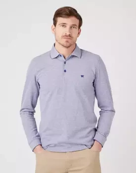 WRANGLER REFINED POLO MĘSKA KOSZULKA DŁUGI RĘKAW BLUE W7F9KHB51 112323733