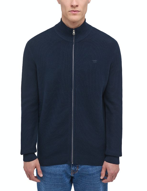Mustang Style Edgar Zip Cardigan Total Eclipse 1014116 5226 MĘSKI SWETER