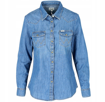 WRANGLER DENIM WESTERN SHIRT DAMSKA KOSZULA JEANSOWA MID INDIGO W5Z02AX8E 112130353
