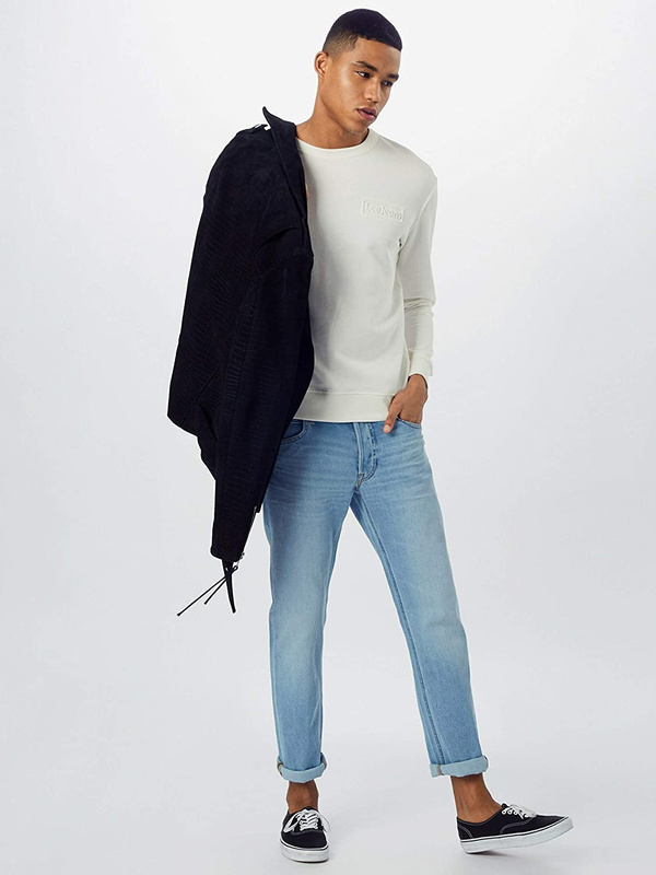 LEE REFINED LOGO CREW SW MĘSKA BLUZA REGULAR FIT ECRU L80OSPNQ 112121471