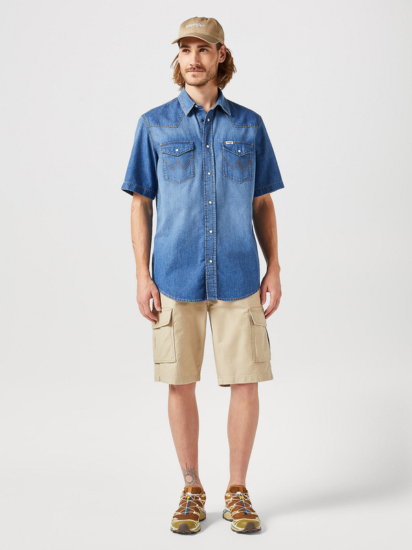 MESKIE SZORTY WRANGLER CASEY CARGO SHORT SADDLE 112350908