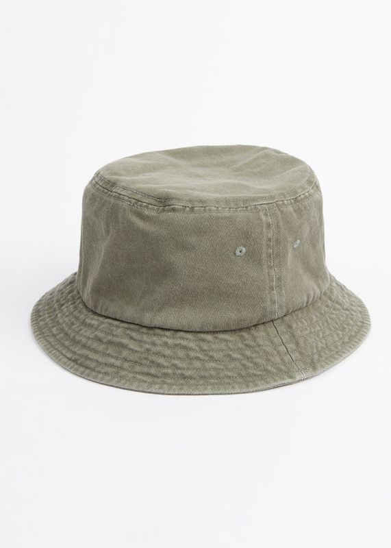 WRANGLER WASHED BUCKET MĘSKI KAPELUSZ LOGO HAT OIL GREEN W0V8U5G19 112145735