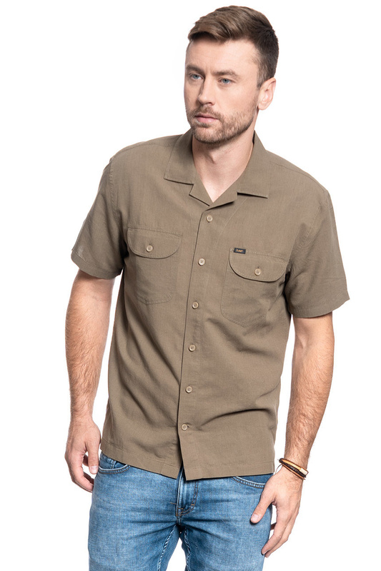 KOSZULA MĘSKA LEE SS WORKER SHIRT UTILITY GREEN L67REUNG 112116947