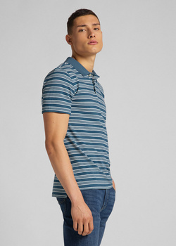 MĘSKIE POLO LEE STRIPY POLO TEAL L63PLCQO 112115156