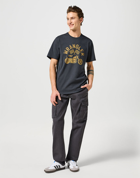 MESKIE SPODNIE WRANGLER MATERIAŁOWE CASEY JONES CARGO REGULAR FADED BLACK 112356845 W175008628