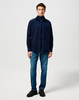 MESKA KOSZULA  WRANGLER 1 PKT CORDUROY SHIRT NAVY 112371527