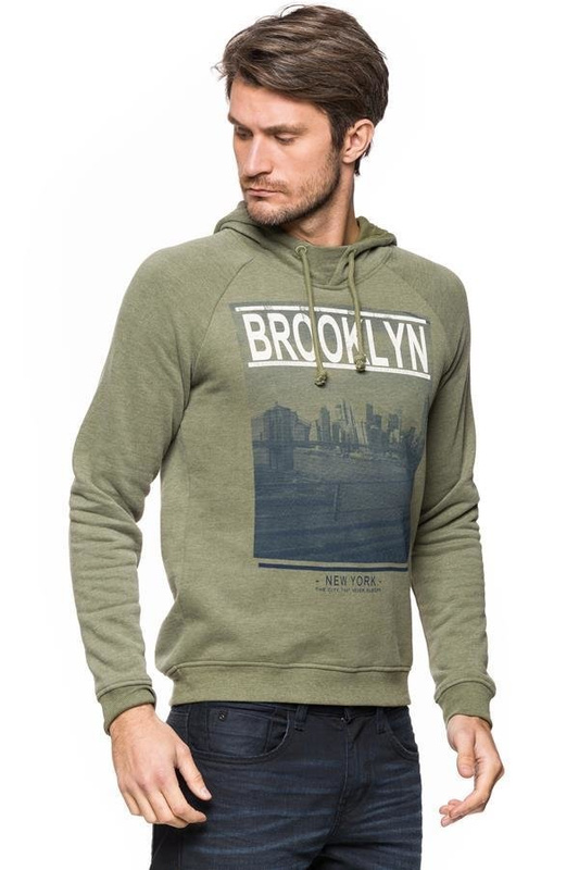 TOM TAILOR CITY PRINT HOODY OAK LEAF GREEN 2529676.00.12 COL. 7512