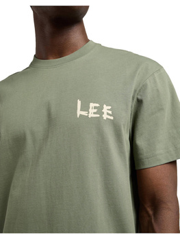 MESKA KOSZULKA  LEE ELEVATED ESS LOGO TEE OLIVE STONE 112370701