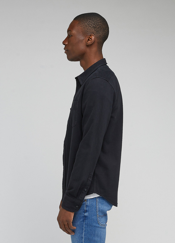LEE BUTTON DOWN MĘSKA KOSZULA Z DŁUGIM RĘKAWEM  LOGO BLACK L880UX01