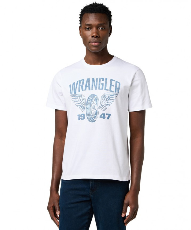 MESKA KOSZULKA WRANGLER AMERICANA TEE WORN WHITE 112371475