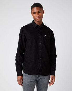 WRANGLER LS 1PKT SHIRT MĘSKA KOSZULA SZTRUKSOWA BLACK W5A14A100 112141410