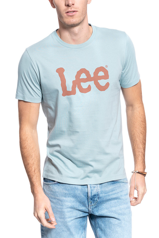 MĘSKI T-SHIRT LEE WOBBLY LOGO TEE FADED BLUE L65QAIOF 112116135