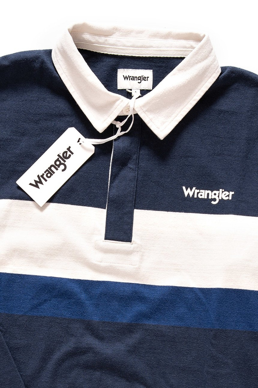 WRANGLER LS RUGBY POLO BLUE DEPTHS W7C22GSJY 112131654