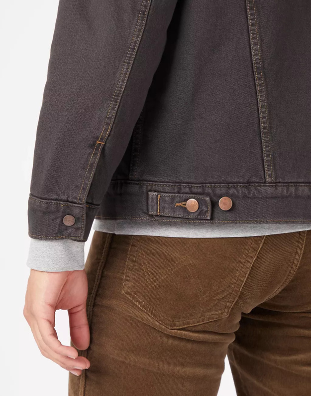 WRANGLER ANTI FIT JACKET MĘSKA KURTKA SHERPA JEANSOWA BLACK CLAY W4416915C 112324493