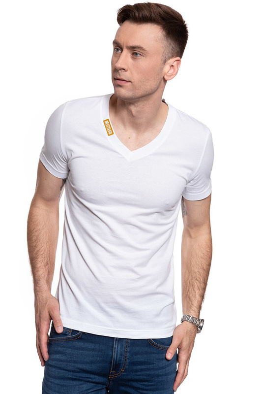 T-SHIRT MĘSKI MUSTANG AARON V BASIC GENERLA WHITE 1009931 2045