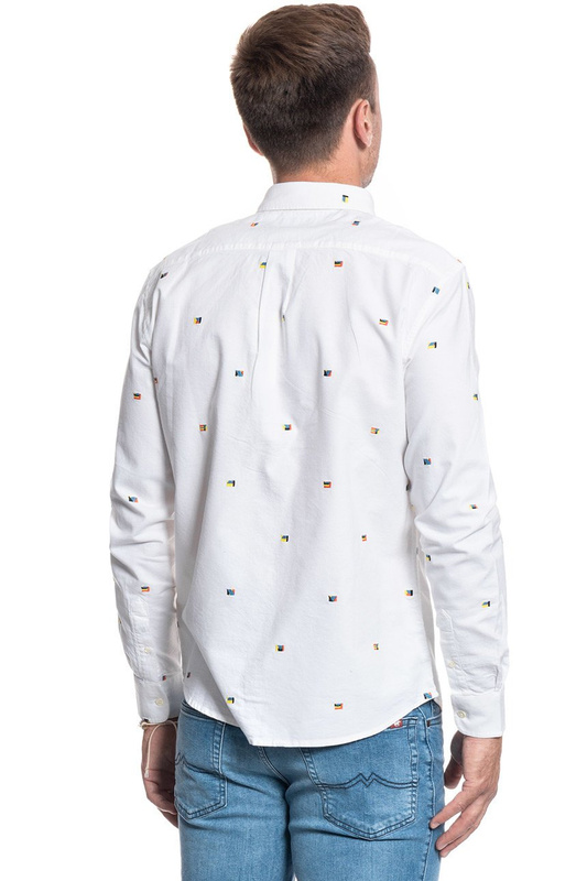 KOSZULA MĘSKA WRANGLER LS 1PKT BUTTON DOWN REAL WHITE W5A3BMXW1 112130026