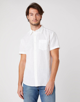 KOSZULA MĘSKA WRANGLER SS 1PKT SHIRT WHITE W5J7LO989 112130191