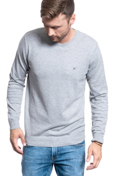 SWETER MĘSKI WRANGLER CREWNECK KNIT MID GREY MEL W8A02PX37 112132350