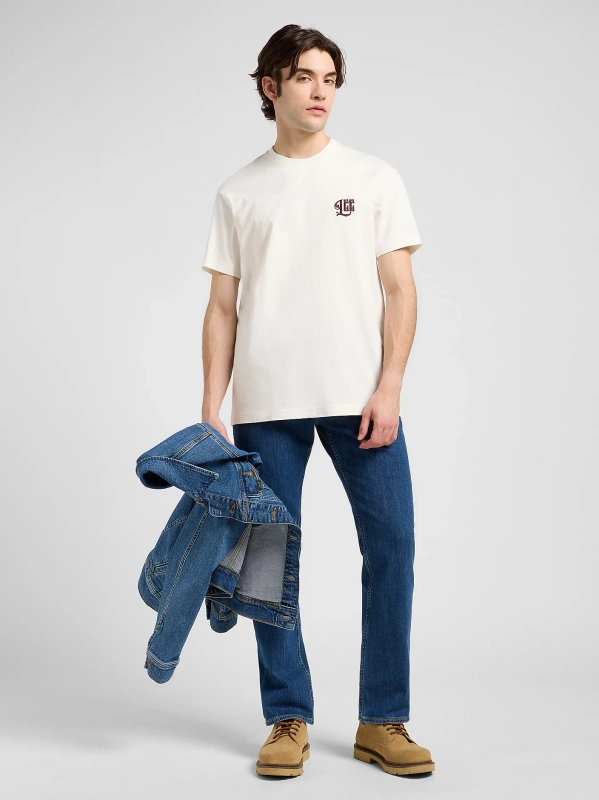 MESKA KOSZULKA LEE RELAXED GRAPHIC TEE ECRU 112370511