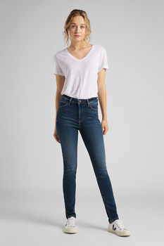 LEE SCARLETT HIGH DAMSKIE SPODNIE JEANSOWE DARK DE NIRO L626DTBS 112114151