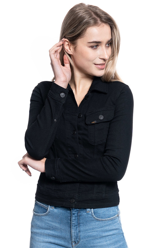 DAMSKA KURTKA JEANSOWA LEE SLIM RIDER BLACK RINSE L541PI47 112112700