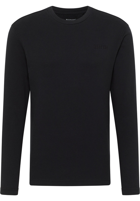 MUSTANG ANTON B MĘSKA KOSZULKA Z DŁUGIM RĘKAWEM LONGSLEEVE BASIC BLACK 1014108 4142