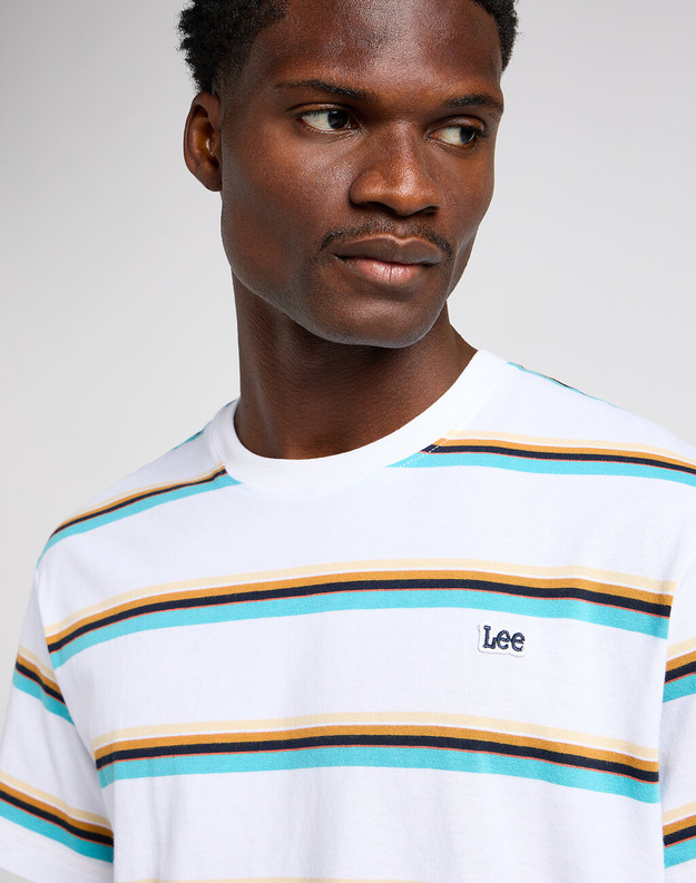 LEE RELAXED STRIPE TEE BRIGHT MĘSKA KOSZULKA W PASKI T-SHIRT TEE WHITE 112350099 LM45016738