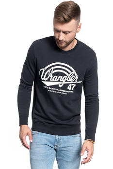 MĘSKA BLUZA WRANGLER LOGO CREW BLUE GRAPHITE W6C0HAX15 112130701