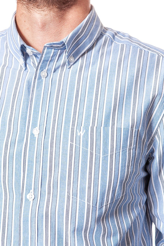 KOSZULA WRANGLER LS 1PKT BUTTON DOWN BLUE W58743N05 112129553