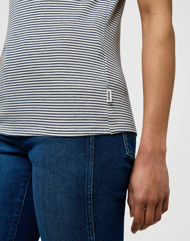 DAMSKA KOSZULKA WRANGLER FEMME KNIT HENLEY NAVY 112370742