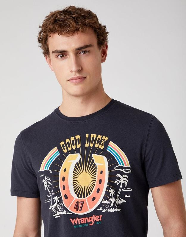 MĘSKI T-SHIRT WRANGLER SS COWBOY TEE BLACK W7AVGF100 112131365
