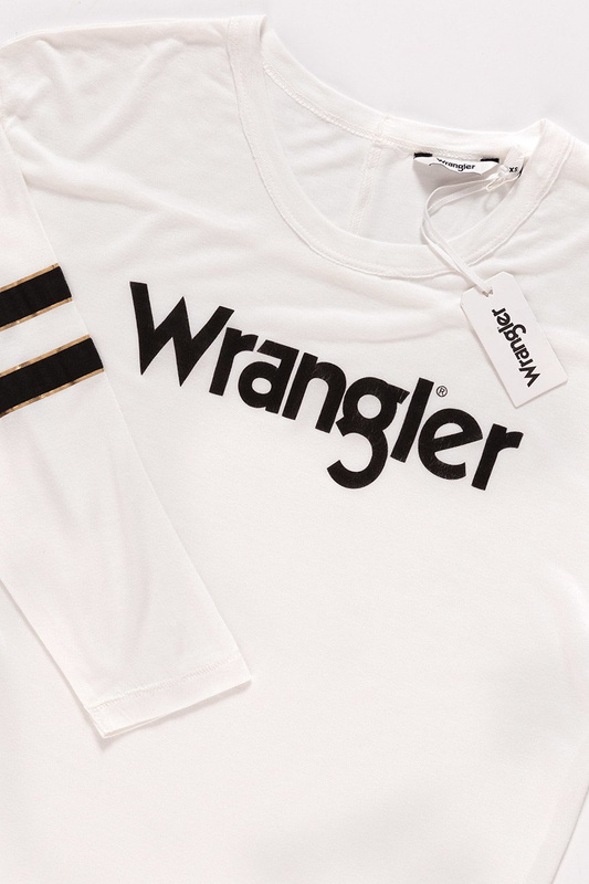 WRANGLER T SHIRT DAMSKI LS FOIL TEE OFFWHITE W7379FD02 112131024