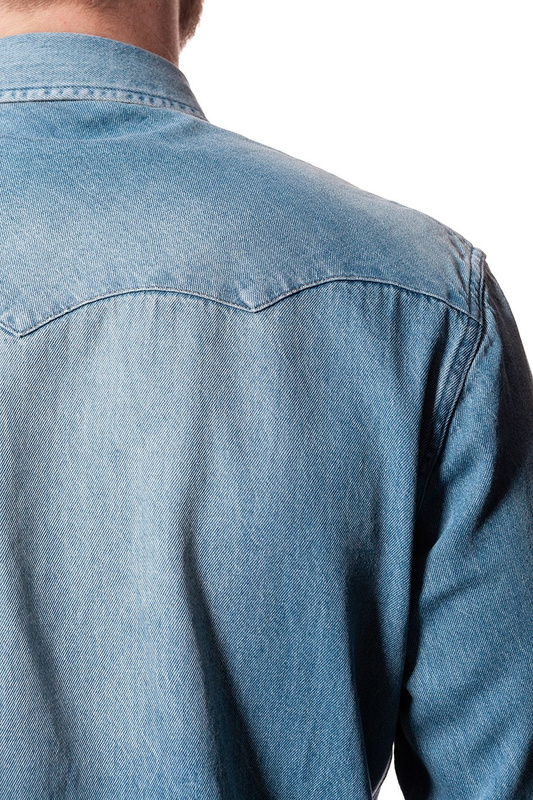 WRANGLER WESTERN DENIM SHIRT VINTAGE INDIGO W59731DZ8 112129827