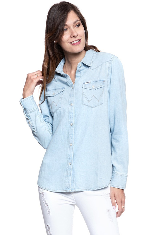 WRANGLER JEANIES SHIRT BLUE RIPPED W5Q1LW96Q 112130288