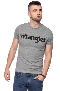 KOSZULKA WRANGLER SS LOGO TEE GREY MARL W7C04D3VB 112131591