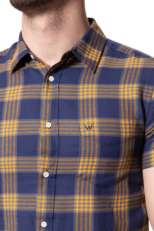 KOSZULA MĘSKA KRÓTKI RĘKAW WRANGLER SS 1PKT SHIRT PATRIOT BLUE W5881OR5H 112129599