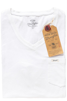 WRANGLER T SHIRT S/S 1PKT V T WHITE W7934GT12