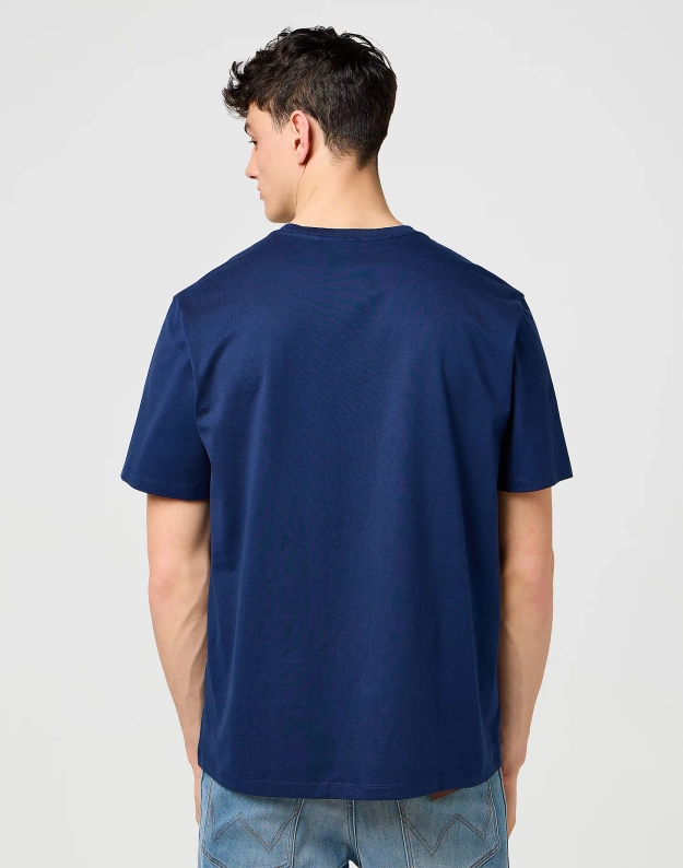 MESKA KOSZULKA WRANGLER EMBROIDERY TEE NAVY 112371488