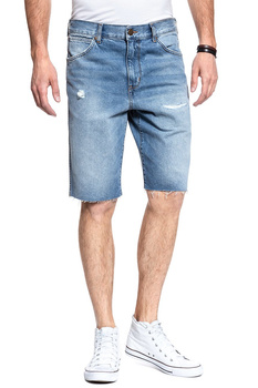 KRÓTKIE SPODENKI WRANGLER DENIM SHORT BLUE LAND W14CGW15W 112126590