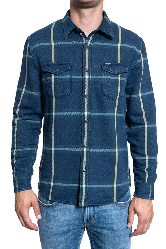 MĘSKA KOSZULA WRANGLER LS WESTERN SHIRT PINE W5A7MTG01 112130081